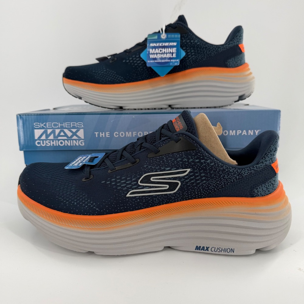 Skechers GOrun Max Cushioning Endeavour Navy Orange Mens 11.5 220621 NVY